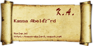 Kassa Abelárd névjegykártya